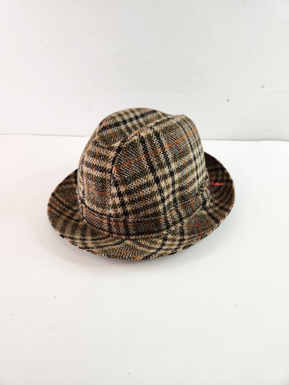 Christy's Durham London Line Plaid English Wool Trilby / Fedora Hat Size 7 1/4